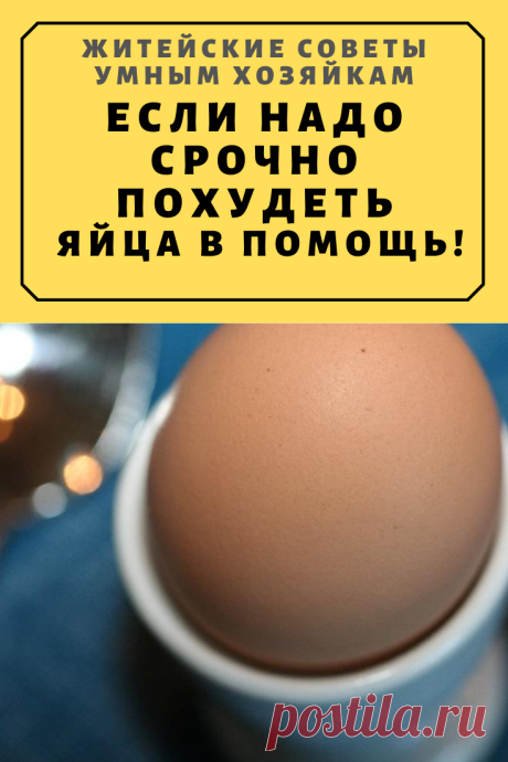 Если надо срочно похудеть. Яйца в помощь! Знала ты об этом?! | Житейские Советы