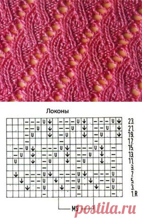УЗОРЫ ДЛЯ ВЯЗАНИЯ. Локоны. Зигзаг | Домохозяйки