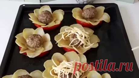 Женские Хитрости (vk.com/womantrlck) красивый картофель с фаршем