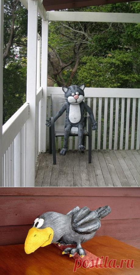 Поделки для дачи из папье-маше!