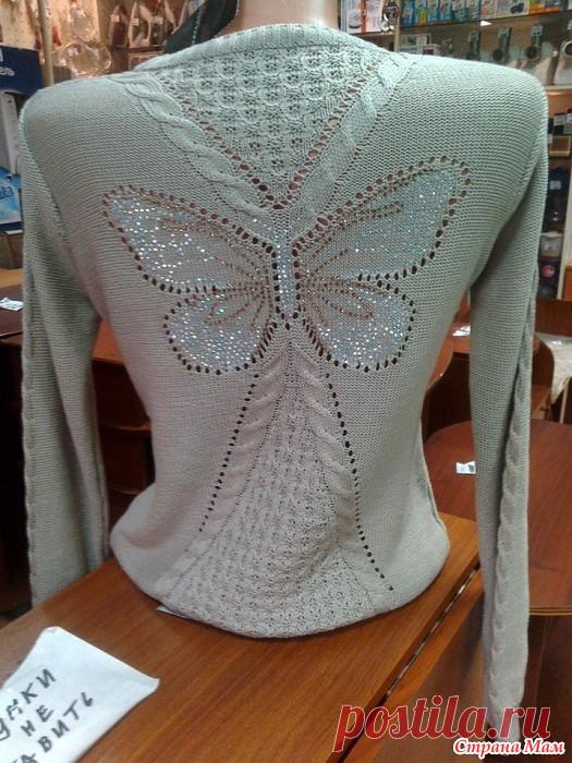Пуловер с бабочкой схема | Handmade24