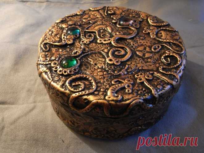 Шкатулки из полимерной глины.