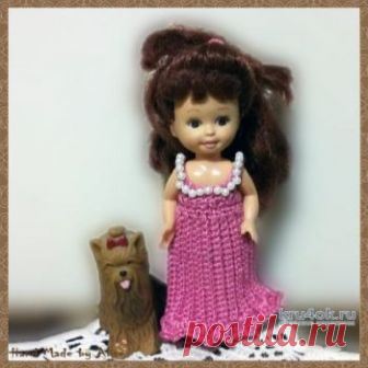 Платье для куклы Шелли Розовые розы. Работа Alise Crochet Платье для куклы Шелли 