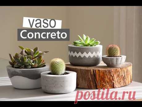 DIY COMO FAZER UM VASO DE CIMENTO CASEIRO #1 | Nanny Ribeiro - YouTube