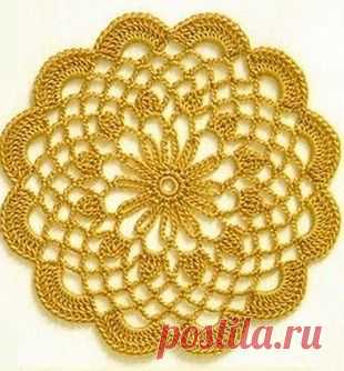 Схемы круглых мотивов крючком