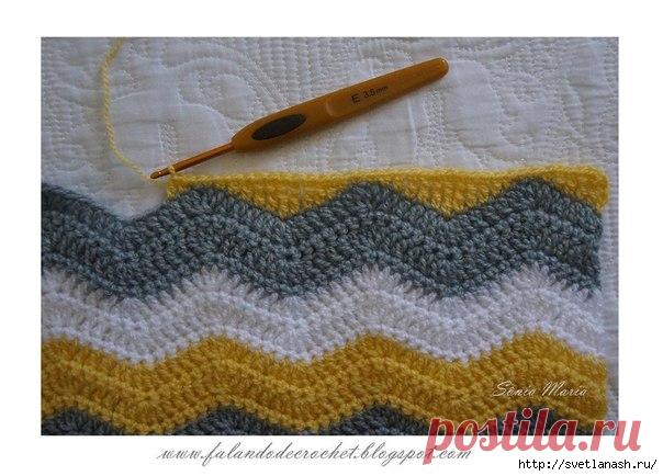 Как вывязать ровный край при вязании узором Зигзаг.