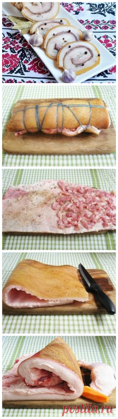 Рулет из домашнего сала