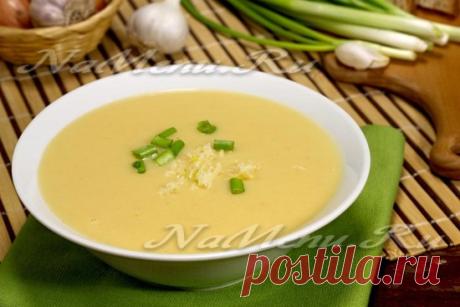 Картофельный суп-пюре с чесноком и шкварками