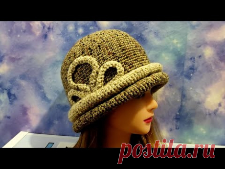 ШЛЯПКА С КРУГЛЫМИ ПОЛЯМИ крючком. ШЛЯПКА для начинающих.