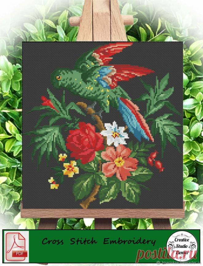 Старинная схема вышивки крестом Зеленый попугай – купить на Ярмарке Мастеров – QYQIYRU | Схемы для вышивки, Таганрог Старинная схема вышивки крестом Зеленый попугай в интернет-магазине на Ярмарке Мастеров. Старинная схема вышивки крестом 