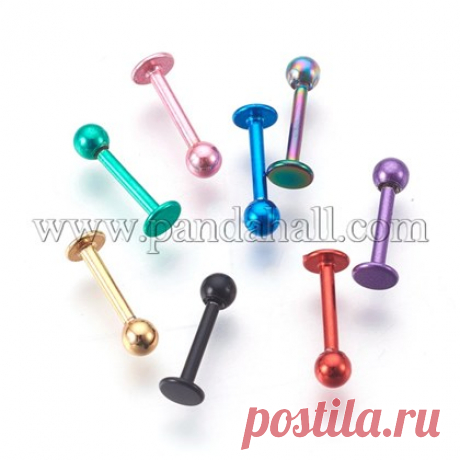 украшения для пирсинга губ, разноцветные, 11~11.5x3 мм ; штифт: 1 мм