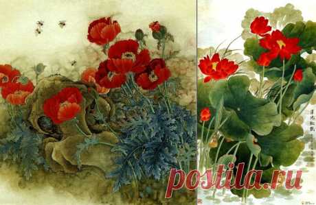 Акварельная живопись художницы Liang Yan Sheng