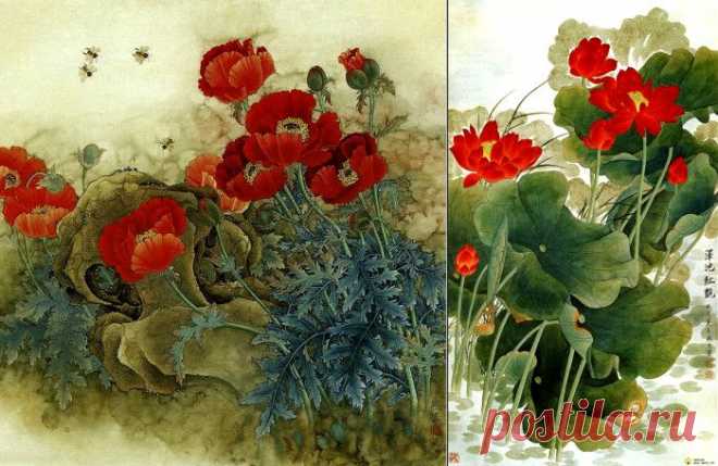 Акварельная живопись художницы Liang Yan Sheng