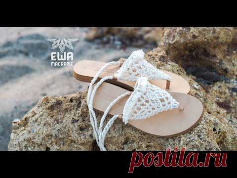 (2) How to make macrame sandals. Macramé boho sandals tutorial. DIY intermediate project. - YouTube