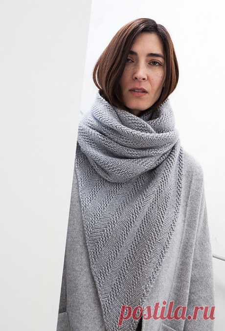 Палантин текстурным узором Solv - Вяжи.ру