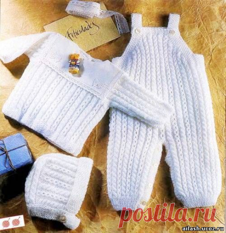 Шапочка, ползуны, кофточка новорожденному -спицами - 29 Января 2012 - Женский интернет журнал Айлаш - Онлайн журнал "Айлаш"