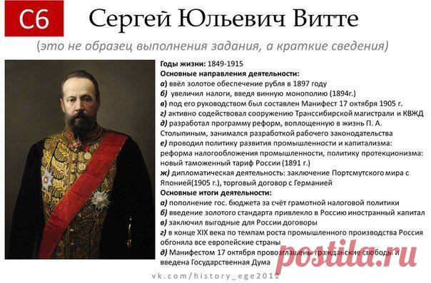 Информация для написания С6 по Сергею Ю / История цивилизаций!