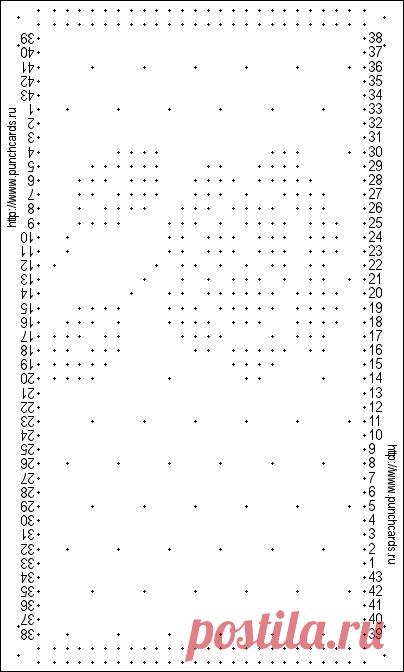 Просмотр рисунка перфокарты с раппортом 24 петли, пересчёт на две фонтуры, печать перфокарты
