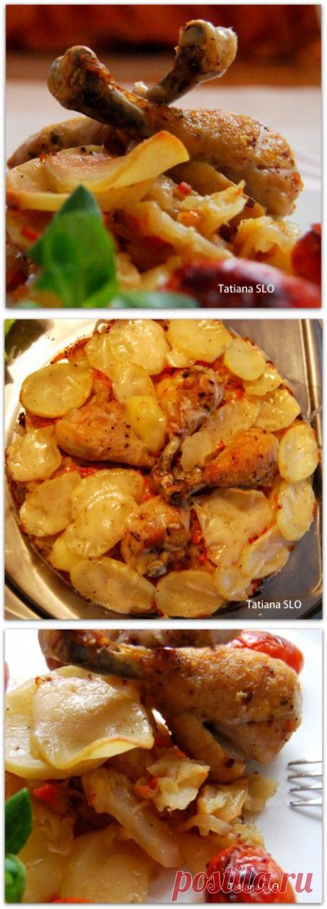 Картофельный гратен с куриными ножками...