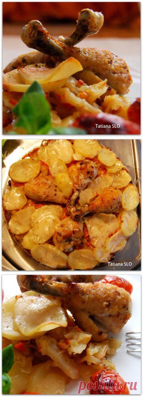 Картофельный гратен с куриными ножками...