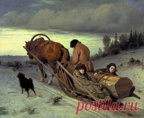Проводы покойника. Василий Перов. Картины шедевры мировой живописи