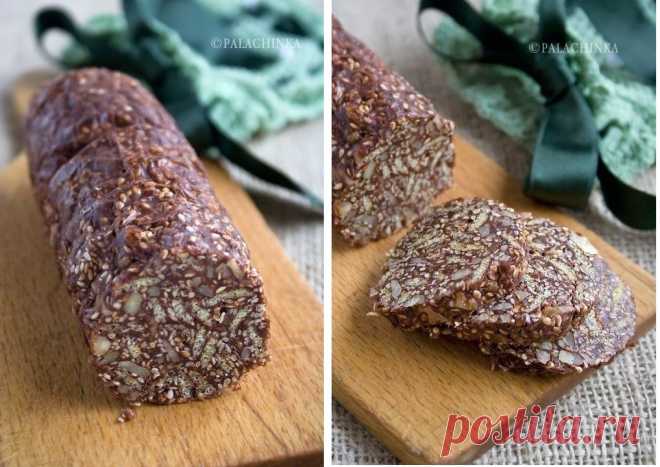 Шоколадное салями с орехами и кунжутом – волшебный десерт!