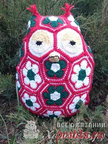 Сова крючком из африканских мотивов