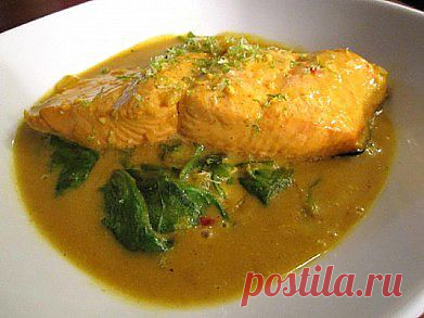 Рецепт - лосось с карри