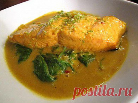 Рецепт - лосось с карри