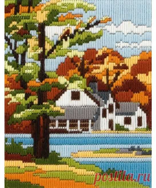 Вышивка и схемы в технике long stitch.