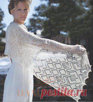 Белая вязаная стола | DAMские PALьчики. ru