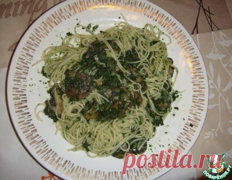 Паста с грибами и шпинатом – кулинарный рецепт