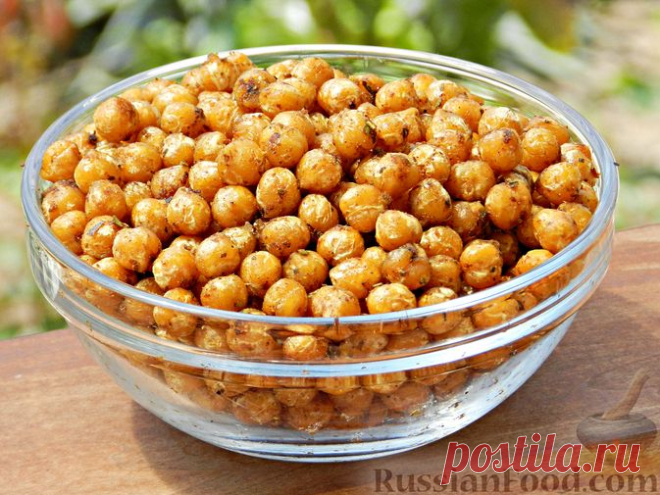 Нут, жаренный со специями, на сковороде на RussianFood.com