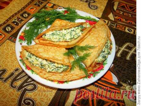 Блинчики с сырно-чесночной начинкой