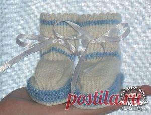 Мастер &#8211; класс: Пинетки, вязанные спицами. | Вяжем для самых маленьких! Дневник вязания Владимировой Татьяны.