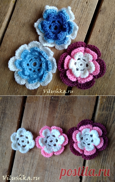 Ирландская роза Три схемы вязания.