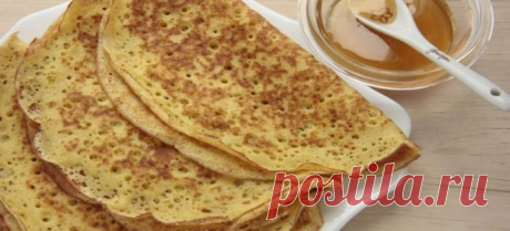Тонкие блины на воде, молоке, кефире - рецепты вкусных блинов с дырочками