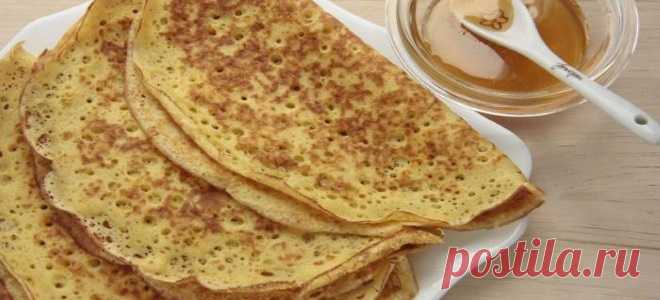 Тонкие блины на воде, молоке, кефире - рецепты вкусных блинов с дырочками