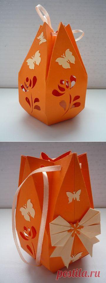 Оригинальная коробка-фонарик. Автор Лидия Гуреева