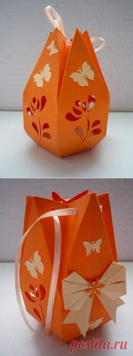 Оригинальная коробка-фонарик. Автор Лидия Гуреева