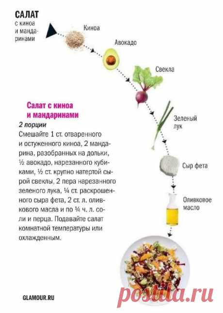 Салат с киноа и мандаринами