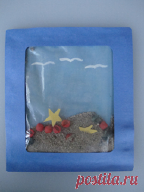 Летняя картинка. Необычная открытка своими руками.