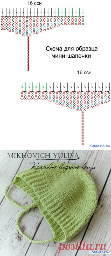 Простая шапочка крючком с удобными ушками