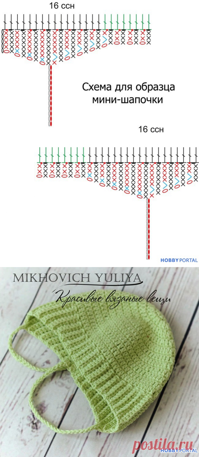 Простая шапочка крючком с удобными ушками