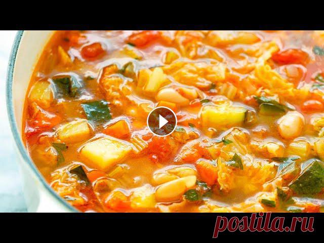 Постный ОВОЩНОЙ СУП за 30 минут - Итальянский суп МИНЕСТРОНЕ #shorts Вкусный, легкий, диетический суп без мяса - Минестроне. Самый лучший постный овощной суп всего за 30 минут. Этот итальянский суп нравится абсолютно вс...