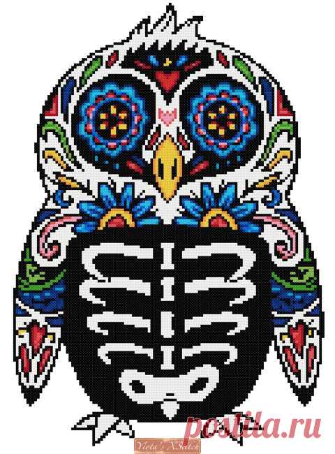 Penguin sugar skull cross stitch kit Penguin sugar skull cross stitch kit. Counted cross stitch kit with whole stitches only. Kit contains: Cross stitch pattern Fabric - see options available Threads pre-wound on plastic card bobbins Needle Instructions