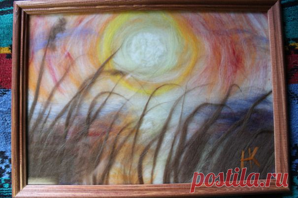 Картина "На закате" - ручная работа