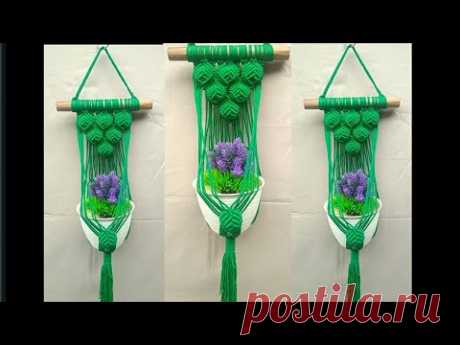 Macrame Plant Hanger Leaf Motif | Tutorial | For Beginner | Cara Membuat Gantungan Pot Motif Daun #3 - YouTube