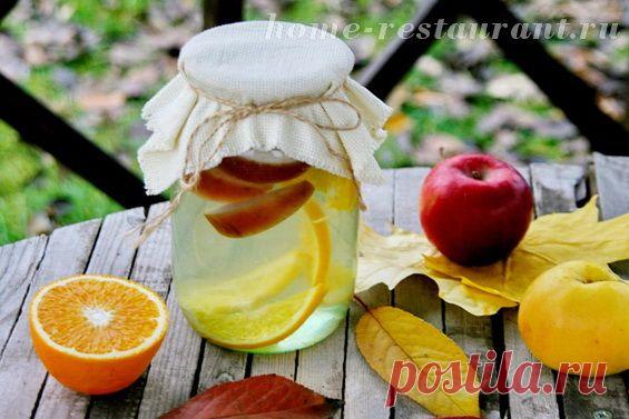 Компот из яблок на зиму с апельсином (без стерилизации) | Домашний Ресторан