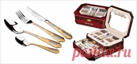 Набор столовых приборов 72 предмета на 12 персон в деревянном чемодане « Каталог «City-Shoping